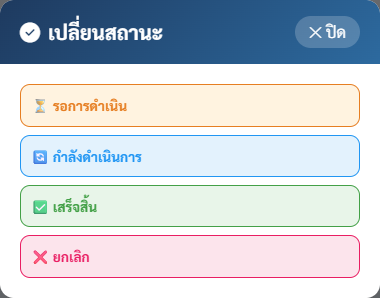 การอัปเดตสถานะเรื่องแจ้ง